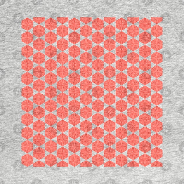 Concentric hexagons - red by helengarvey